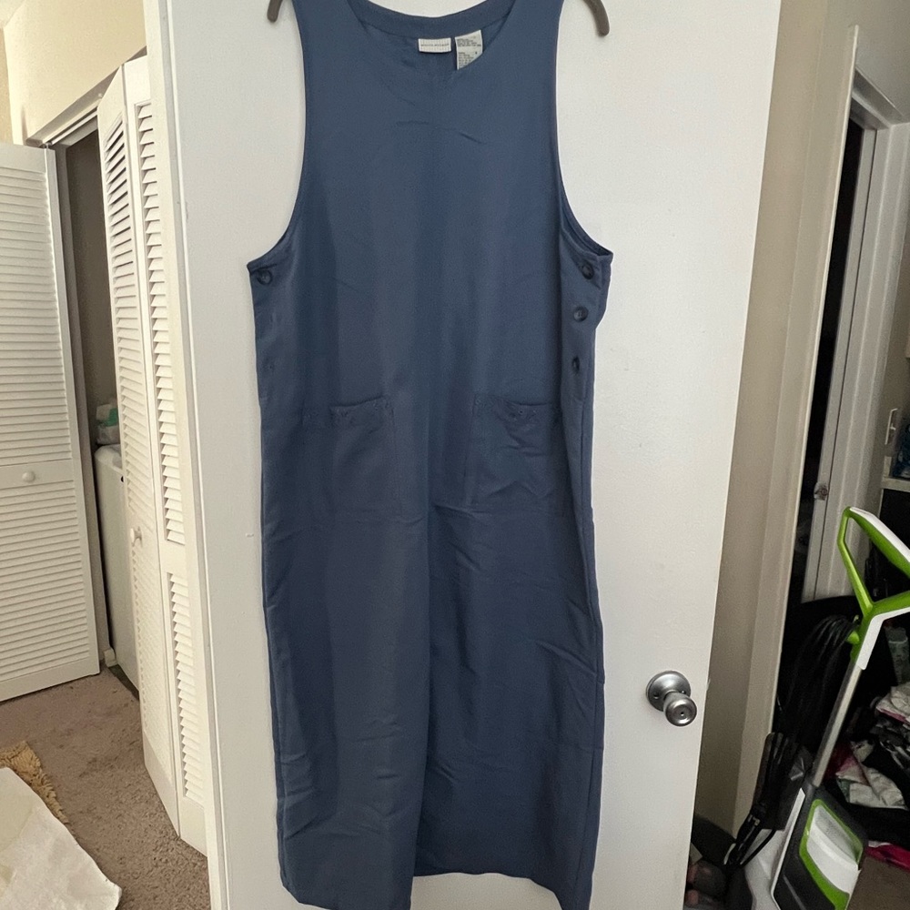 WHITE STAG maxi blue dress front pockets size:L